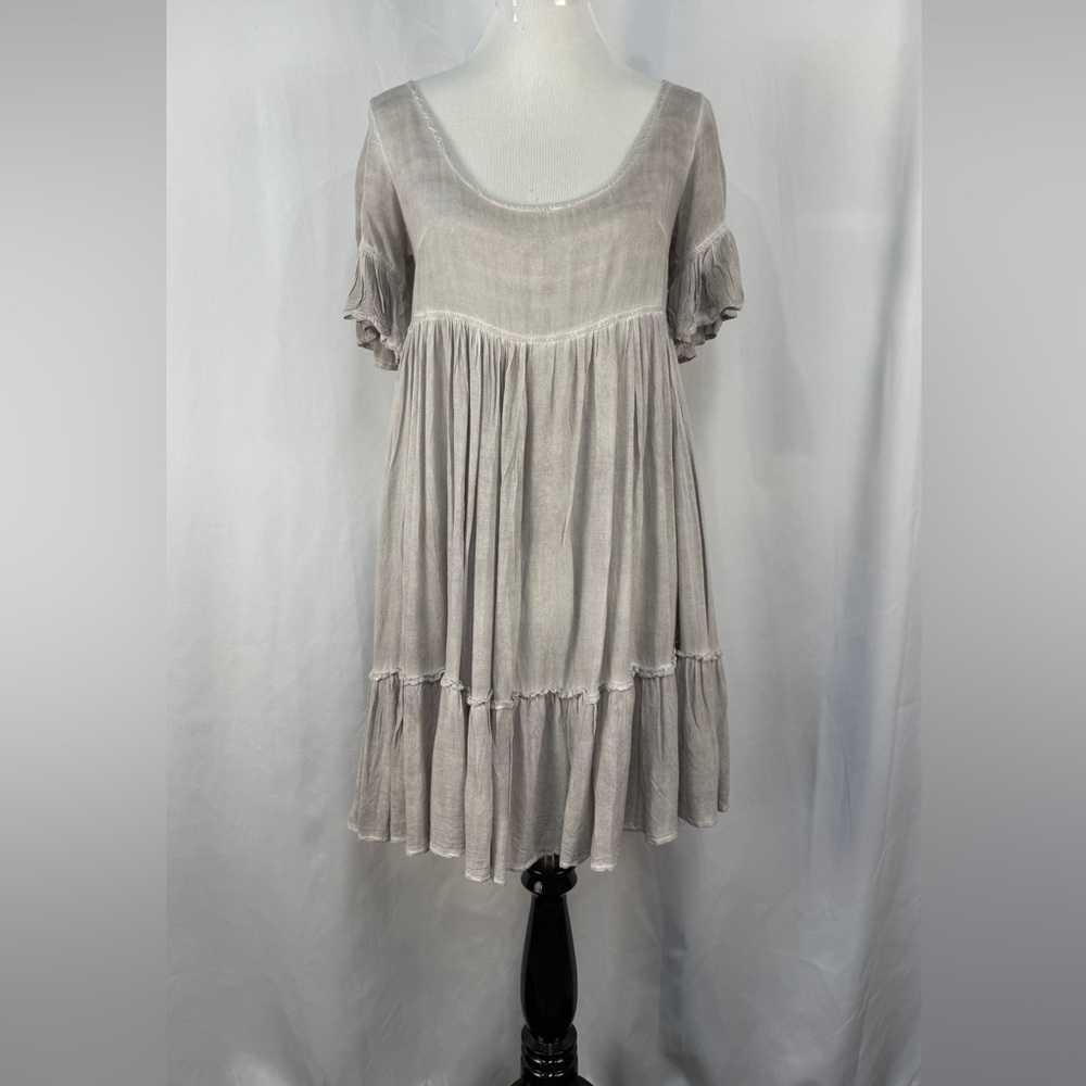 Entro Gray Ruffle Dress Size Small
